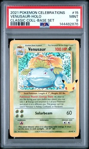 2021 POKEMON CELEBRATIONS CLASSIC COLLECTION #15 VENUSAUR-HOLO PSA 9