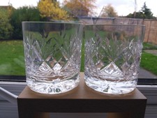 PAIR WEBB CORBETT CRYSTAL 'GEOREGIAN' OLD FASHIONED WHISKY TUMBLER - 3 1/4"