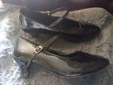 Size 7 Black Shiny Fancy Dress Shoes  Wrn Once For A Festival