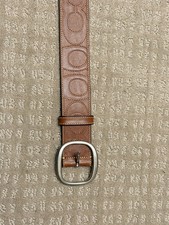 Coach Logo Embossed Brown Leather belt - large