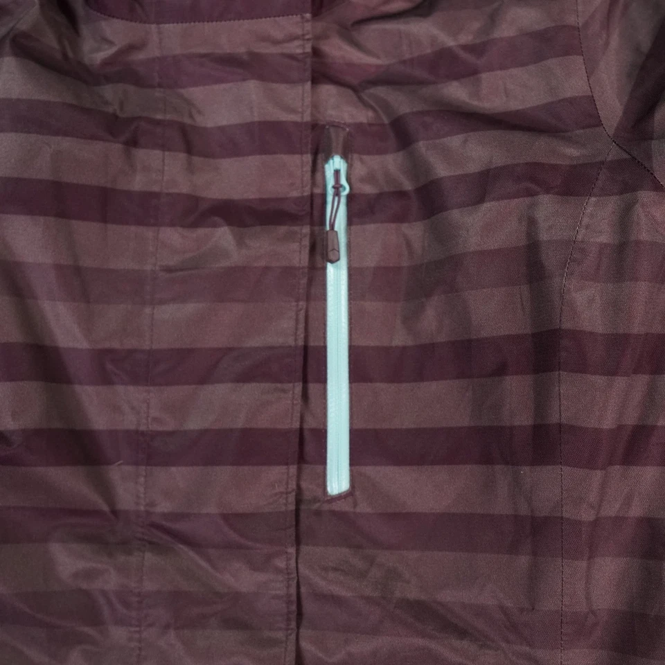 Mountain Hardwear Jacket Women Medium Burgundy Stripe Hood Recco Ski Dry.Q Snow - Image 3 of 4