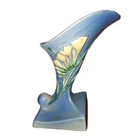 ROSEVILLE FREESIA CORNUCOPIA VASE 197-6 ART POTTERY