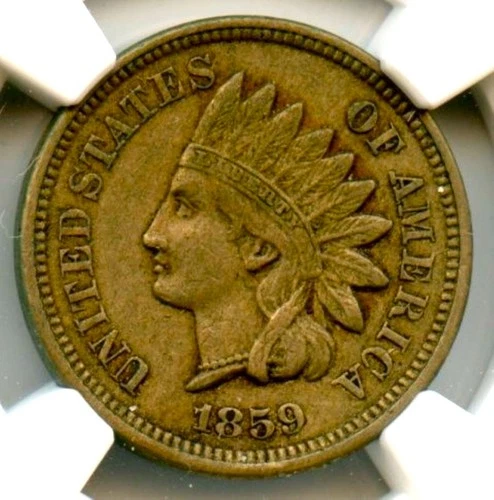 1859 Indian Cent, NGC AU 55