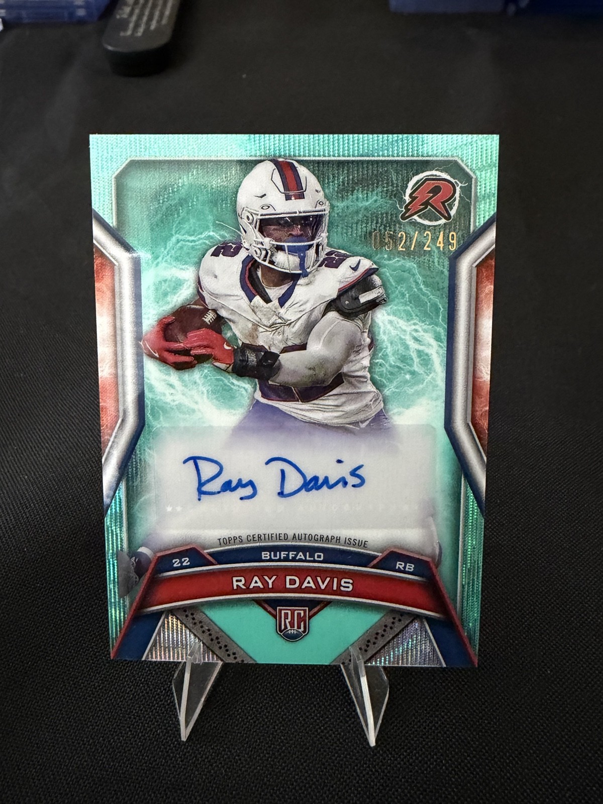 24 Topps Resurgence Rookie Signatures Ray Davis Aqua Surge Refractor /249
