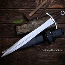 24" Viking Sword Hand Forged Longsword Leaf Spring Steel Rosewood Handle
