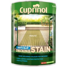 Anti Slip Decking Stain Natural 5L Exterior Wood Protection Durable Coating DIY
