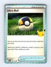 Carta Pokemon Ultra Ball 128/128 Comune ME: 30° Celebrazione Holo Near Mint