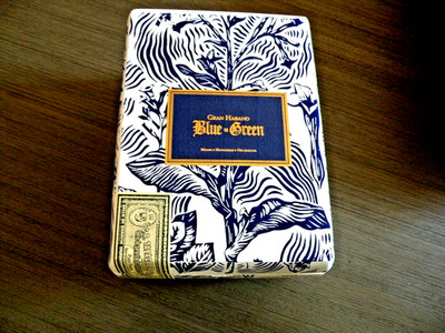 Rare Gran Habano Blue in Green Churchill Wooden Cigar Box