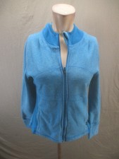 PrAna Size M Womens Blue Fleece Lined Hooded Pockets Full Zip Outdoor Jacket 295