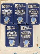 Duke Cannon ‘White Elephant Champion’ 10 oz Bar Soap In Collectable Blue Tin x5!