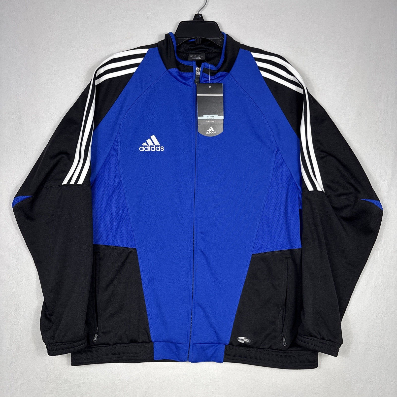 Adidas Full Zip Pullover Jacket Mens M Blue Trefoil Track Warmup Windbreaker NEW