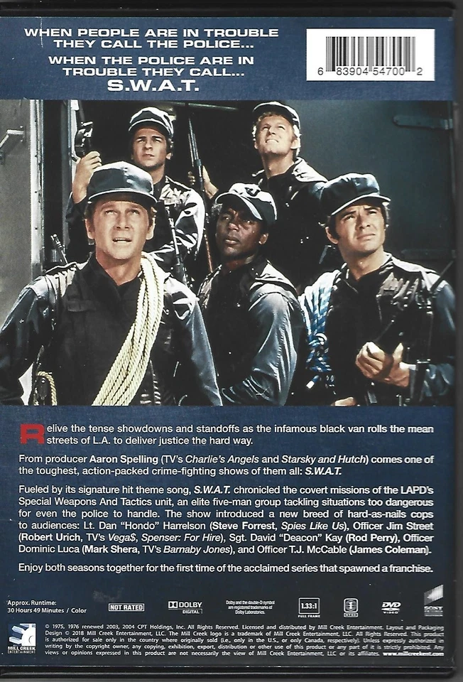 S.W.A.T.- STEVE FORREST, ROBERT URICH - 70'S POLICET.V. SHOW (REGION 1 ONLY) - Image 2 of 2