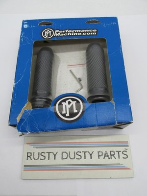 Performance Machine NOS Handlebar Grip Set Black Elite Cable 0063-2027-B