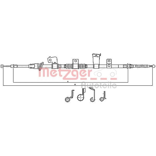 Metzger Handbremsseil Hinten Links Passend FÜR CitroËN C4 Mitsubishi ASX |-image