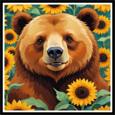 30 Custom Sunflowers Bear Personalized Address Labels