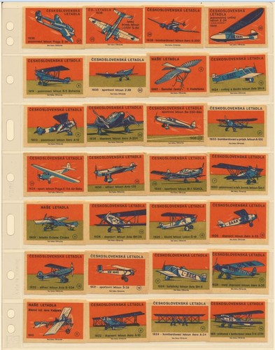Czechoslovakia Historical Airplanes Letadla Cinderella Matchbox Aviation 43v MLH - Picture 2 of 8