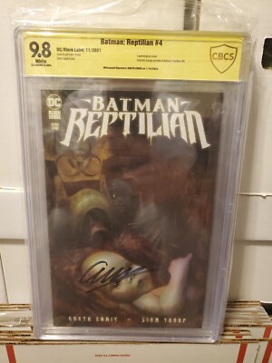 Batman Reptilian 4 Cbcs 9.8 Signed By Garth Ennis