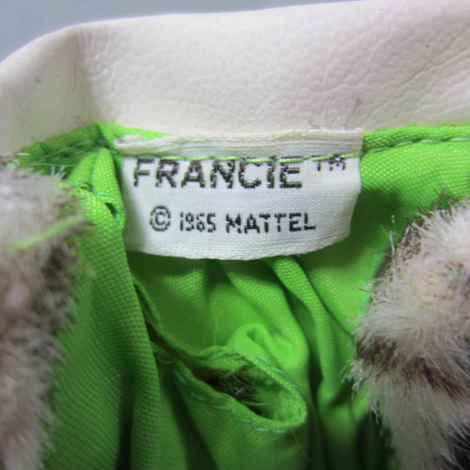 Vintage Francie Barbie bambola cappotto pony #1240 stampa leopardata giacca con cintura