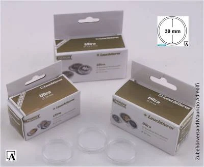 Leuchtturm 10er-Pack Münzkapseln RANDLOS Ultra Premium Caps 39