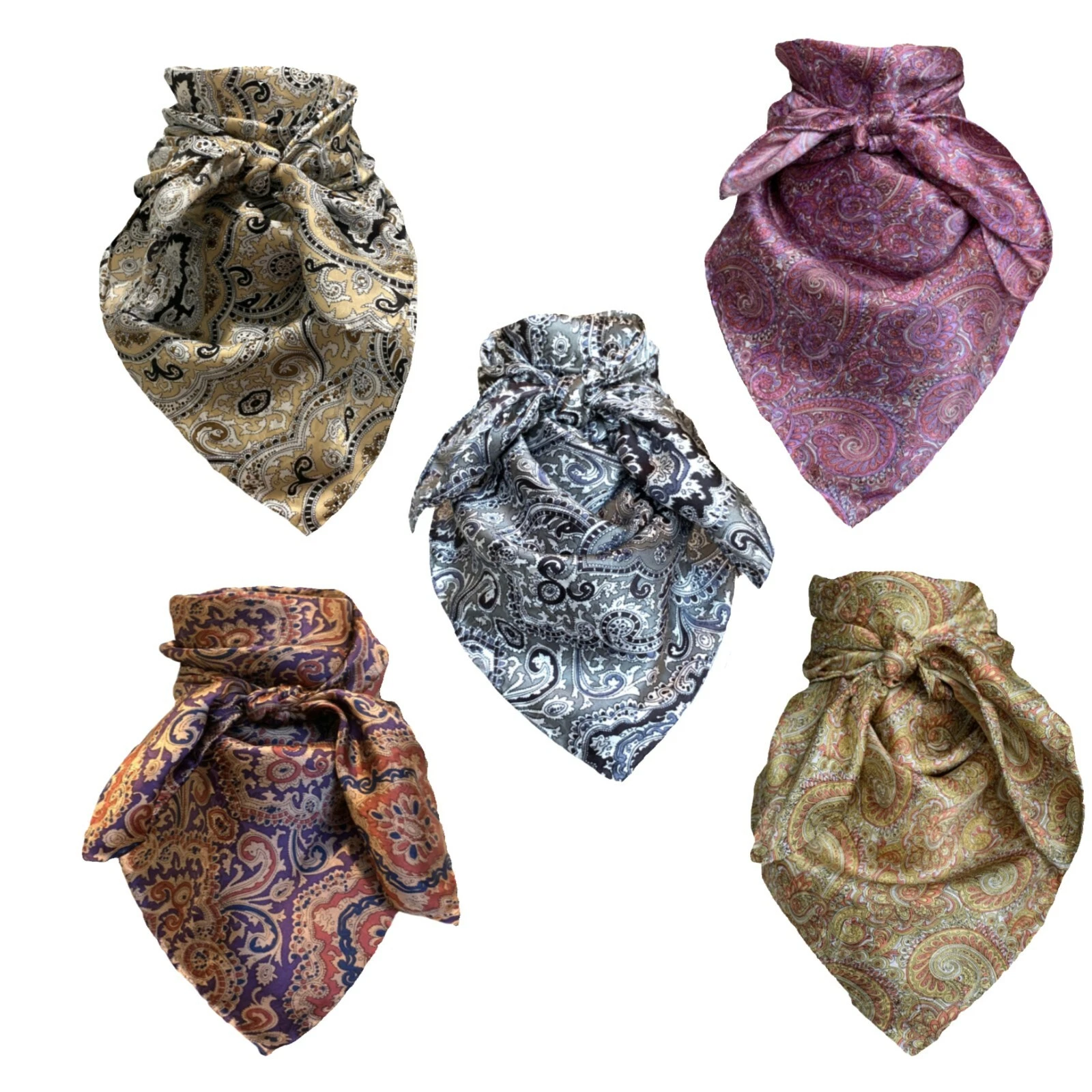 Wyoming Traders Paisley Wild Rag 34" 42" Silk Scarf Bandana