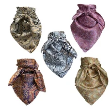 Wyoming Traders Paisley Wild Rag 34" 42" Silk Scarf Bandana 