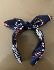 Gorgeous Broncos Football Navy Blue Fabric Girls Bow Knot Headband