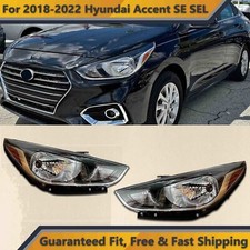 Halogen Headlights for 2018 2021 Hyundai Accent SE SEL Driver Passenger Set 2Pcs