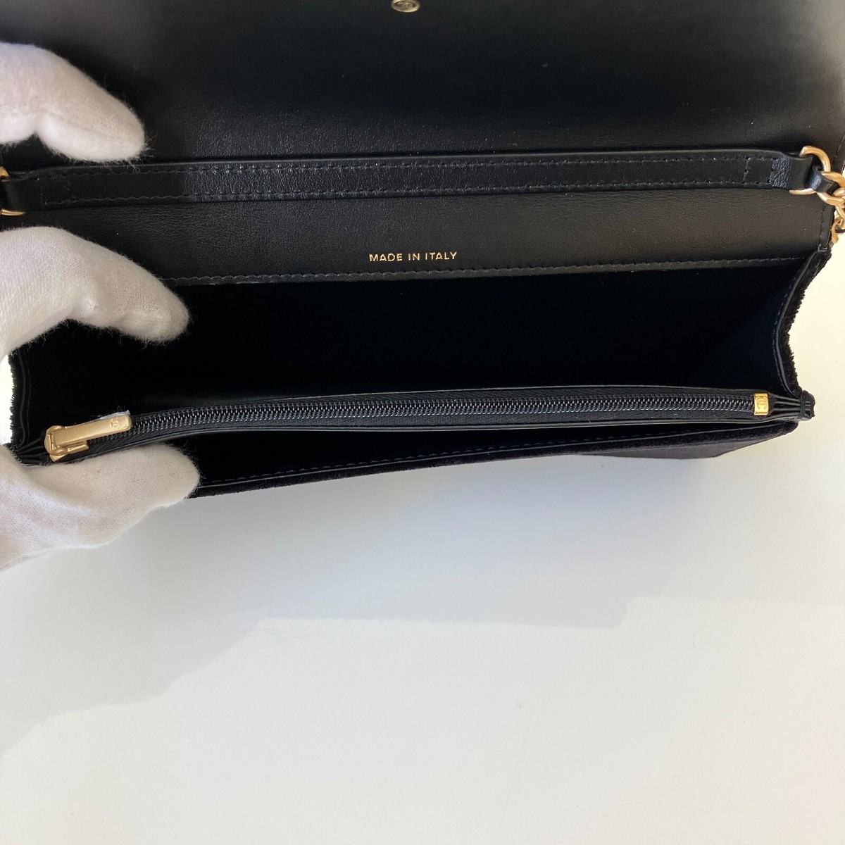 Paris Receipt Available- CHANEL Velvet Black Clutch on Chain Paris Receipt Available- CHANEL Velvet Black Clutch on Chain