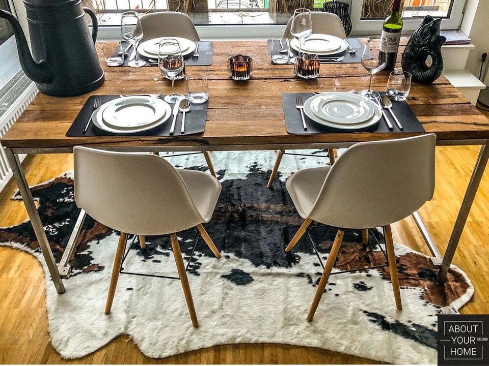 Kuhfell Teppich Kunstfell 180x220cm Fellimitat Waschbar - Bild 3 von 4