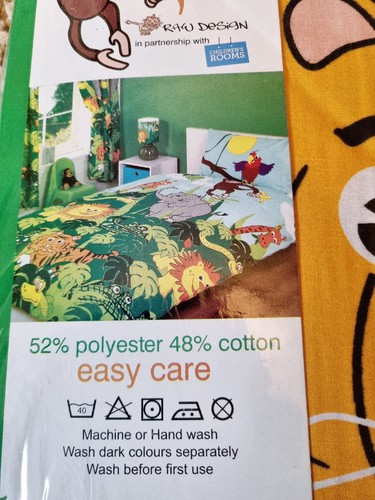 Kids Single Duvet Cover & Pillowcase Bedding Set - Jungle Themed (Brand New) - Picture 2 of 3