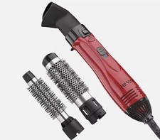 3pc Set Revlon 1200W Hot Air Brush Kit 3-in-1 Curling Iron Hair Dryer Volumizer