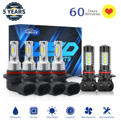 For 2008-2009 Dodge Avenger SXT Sedan 4-Door 2.4L LED Headlight Fog Bulbs 6500K