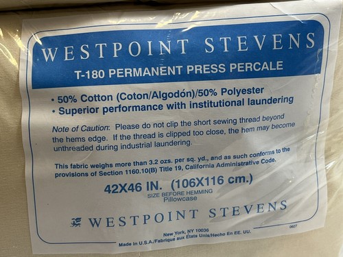 Lot 2 Westpoint Stevens Pillowcase packs (24) 42"x46" Cotton Polyester NOS - Picture 2 of 6