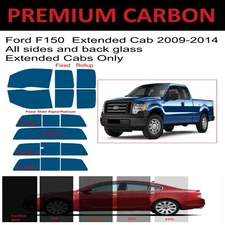 Premium Carbon Window Tint fits Ford F150 2009-2014 ex cab precut window tint