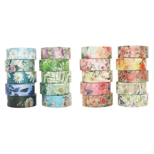 Floral Pattern Washi Tape 4M Nature Flower Scrapbooking Journaling Crafting Tape - Foto 6 di 37