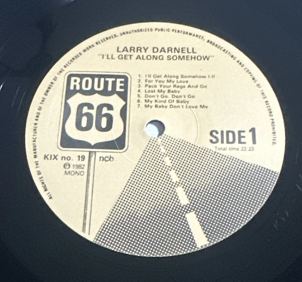Larry Darnell I'll Get Along Somehow 12" Vinyl LP Route 66 KIX-19 Mono 1982 VG+ - Image 4 of 4