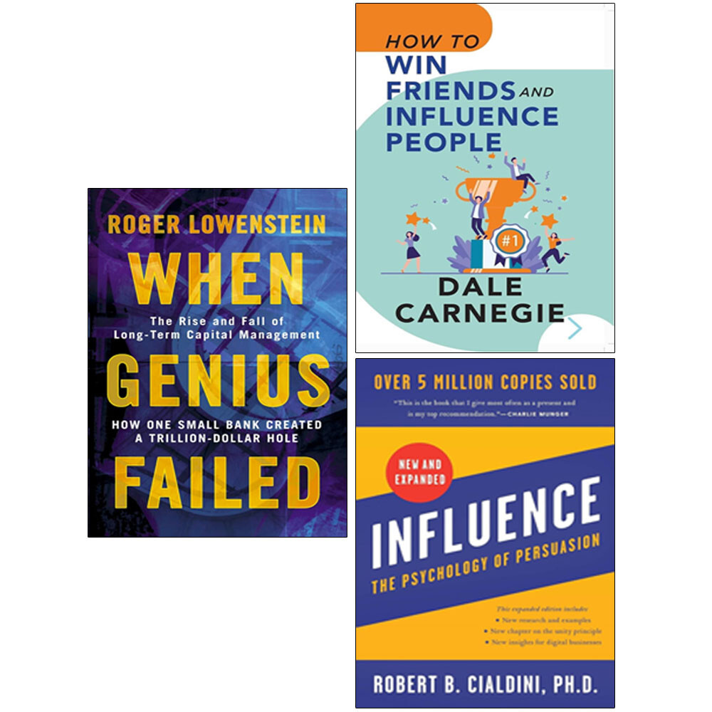 How To Win Friends Influence People,Influence,When Genius Failed 3 Books Set