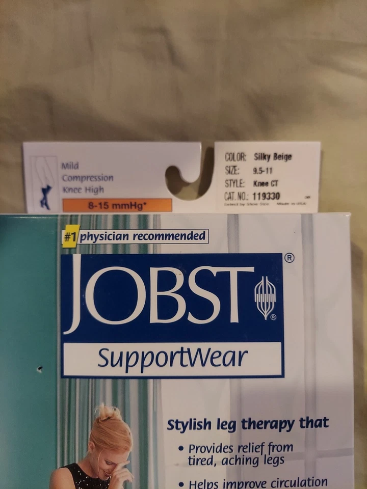 NOVA meia-calça Jobst feminina de compressão 8-15 mmHg - Silky Biege 9.5-11 - Imagem 2 de 4