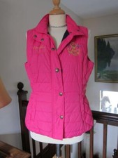 Joules Pink Mary King Team Gt Britain Ladies Zip Front Riding Waistcoat Size 14