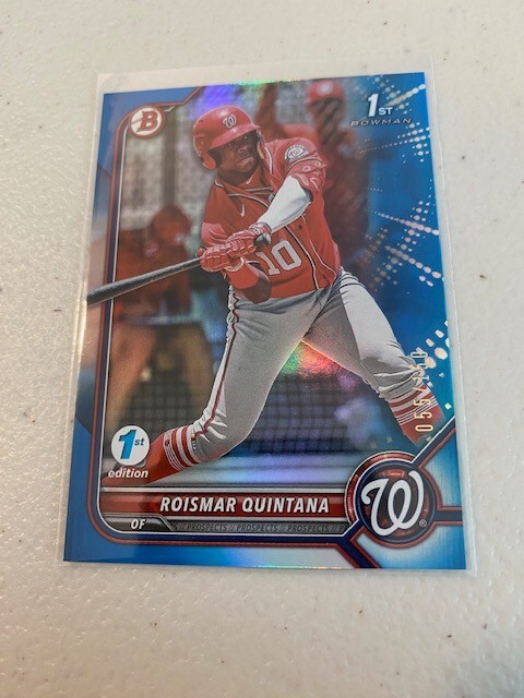 ROISMAR QUINTANA /150 2022 Bowman Chrome 1st Blue Refractor #BCP-83 Nationals