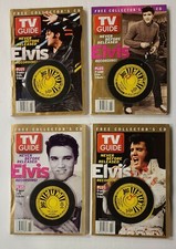Set of 4 Elvis TV Guides with free collectors CD's