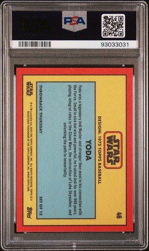 YODA PSA 10 2024 Topps Star Wars Throwback Thursday TBT Jedi #46 C2 - Picture 2 of 2