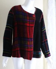 Loominus Weavers Handmade Chenille Handwoven Bright Art-wear Rich Jacket Sz M