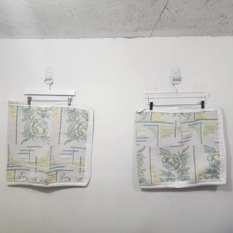 Funda de almohada acolchada fundas falsas bordadas florales blancas campo 20x18 Foto 3 de 4