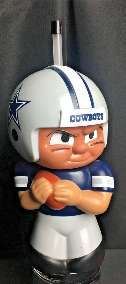 Dallas Cowboys Big Sip Botella de Agua Taza NFL Teenymates Fútbol Jarra/Paja de Agua Foto 2 de 4