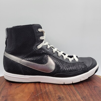 Nike Blazer Shoes Women's Black Silver Leather Snake High Top
