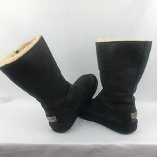 UGG Australia Kensington S/N5678 Black Women's Buckle Biker Boots Size US 5