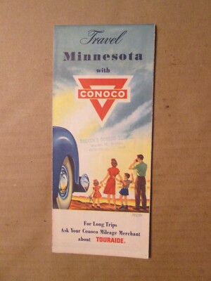 Conoco Highway Road Map of Minnesota 1955