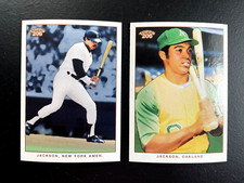 2002 Topps 206 Reggie Jackson Lot of 2 Variation Baseball Cards #292 Yanks A's