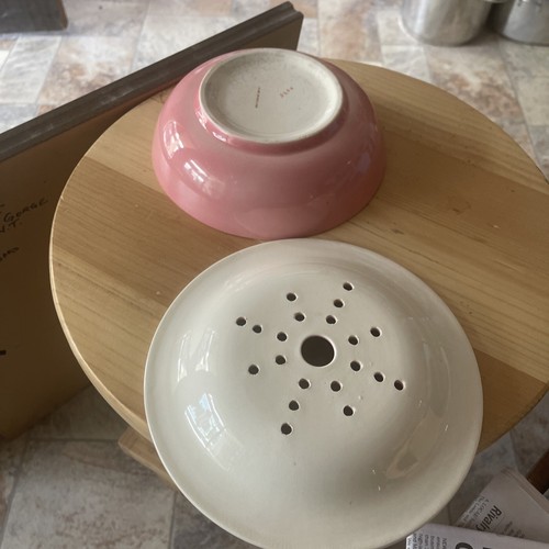 Vintage Round Pink Pricekain Posy Vase England 22cm Diam - Picture 8 of 8